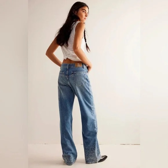 We The Free Tinsley Studded Baggy Jeans, Size 30 - Picture 2 of 13